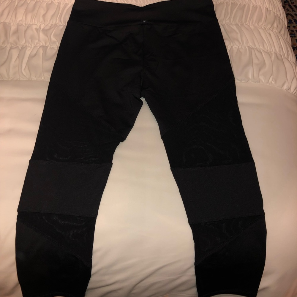 Mesh Cutout Black Leggings Active
